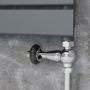 Maesta Chrome Traditional TRV Straight Thermostatic Radiator Valves With Lockshield