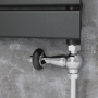 Maesta Chrome Traditional TRV Straight Thermostatic Radiator Valves With Lockshield