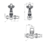 Maesta White Traditional TRV Straight Thermostatic Radiator Valves With Lockshield