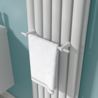 White Designer Towel Holder for Steel & Electric Radiators - 320mm