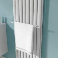 White Designer Towel Holder for Steel & Electric Radiators - 520mm