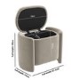 Beige Velvet Wrap Around Ottoman Stool - Taryn