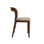 Set of 2 Beige Upholstered Dining Chairs with Walnut Solid Wood Frame - Uma