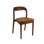 Set of 2 Rust Upholstered Dining Chairs with Walnut Solid Wood Frame - Uma