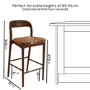 Rust Upholstered Kitchen Stool with Walnut Solid Wood Frame - Uma