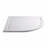 900x760mm Right Hand Offset Quadrant 45mm White Stone Resin Shower Tray – Pearl