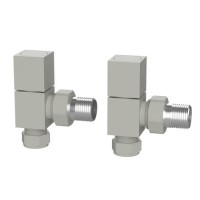 Beige Square Manual Angled Radiator Valves