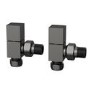 Gunmetal Grey Square Manual Angled Radiator Valves