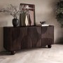 Large Walnut Effect Sideboard with Ball Feet - Ivan