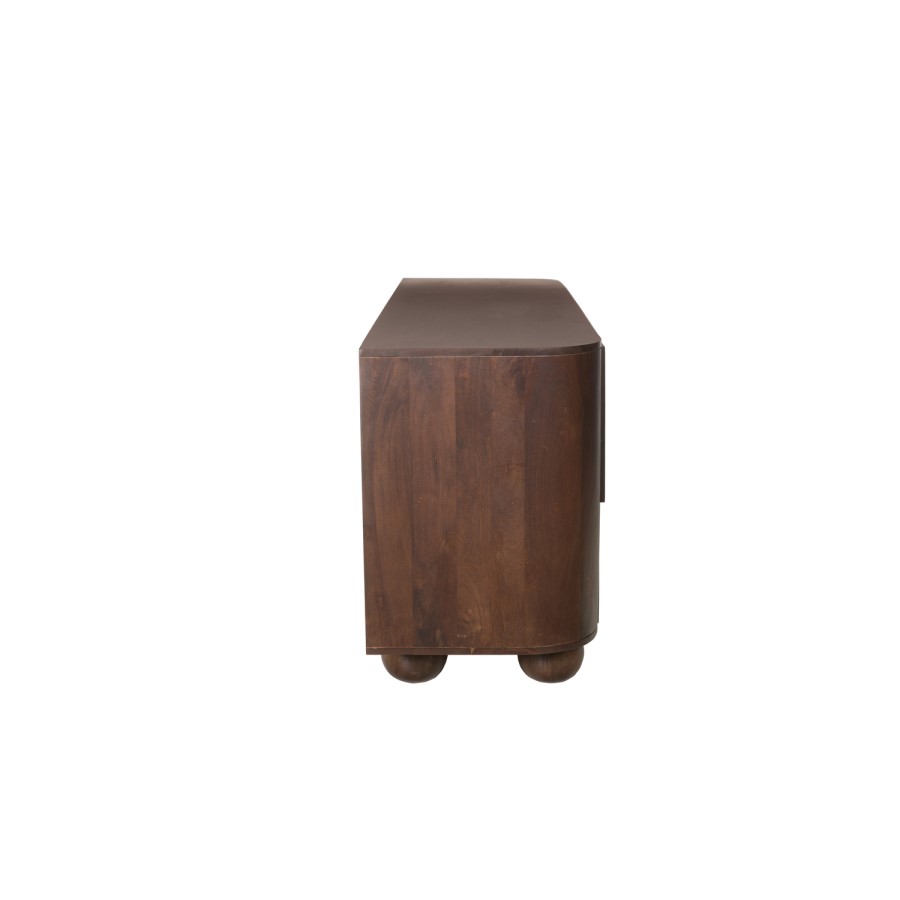 Large Walnut Effect Sideboard with Ball Feet - Ivan