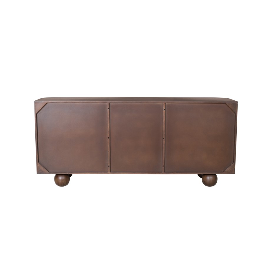 Large Walnut Effect Sideboard with Ball Feet - Ivan