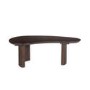 Curved Walnut Effect Coffee Table with 2 Legs - Ivan