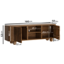 Large Mango Wood TV Stand with Storage - TV's up to 70" - Ivan