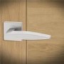 Internal Pearl Nickel Lever Fire Door Handle with Latch and Hinges Pack - 75mm Latch - Vardar - XL Joinery