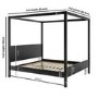 Super King Four Poster Bed Frame in Black - Victoria