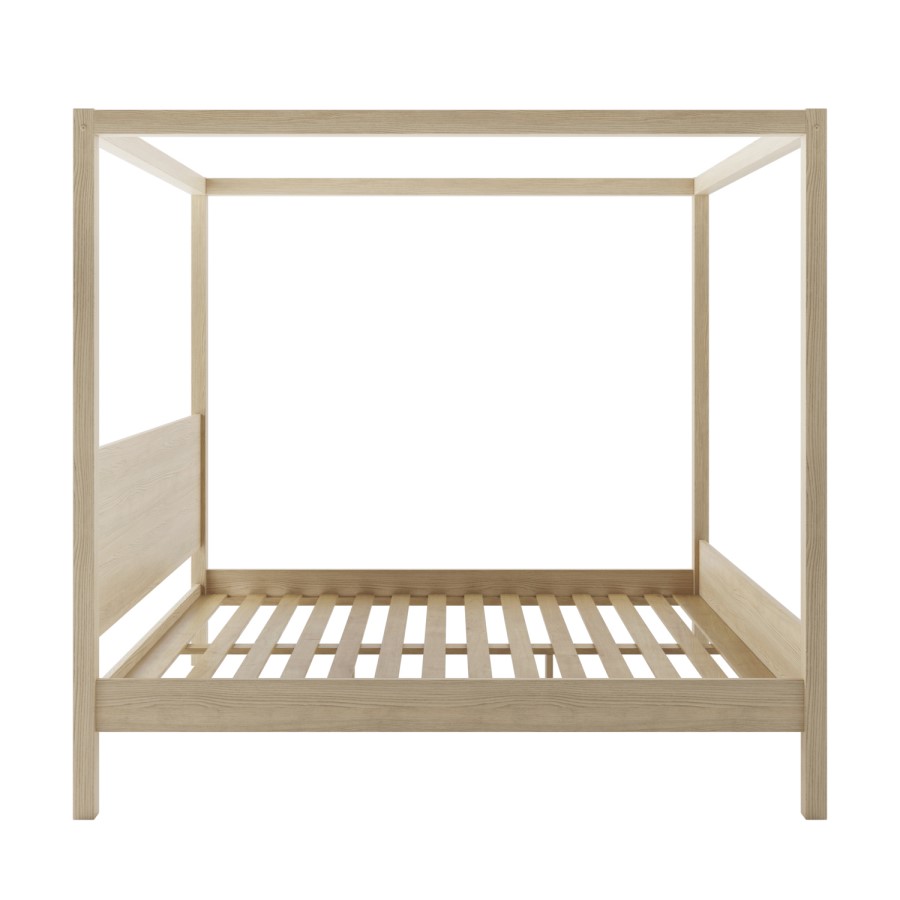 Super King Four Poster Bed Frame in Oak - Victoria