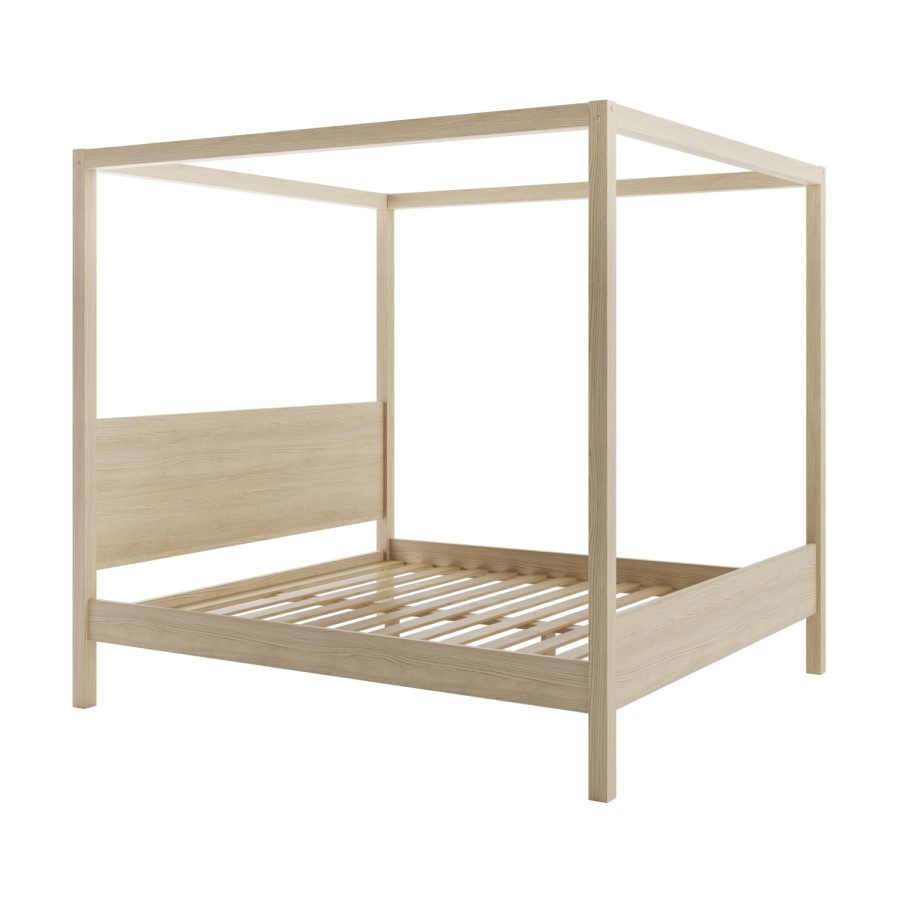 Super King Four Poster Bed Frame in Oak - Victoria