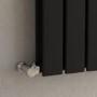 Riace Midnight Black Vertical Flat Designer Radiator 1800x680mm Double Panel 6947 BTU