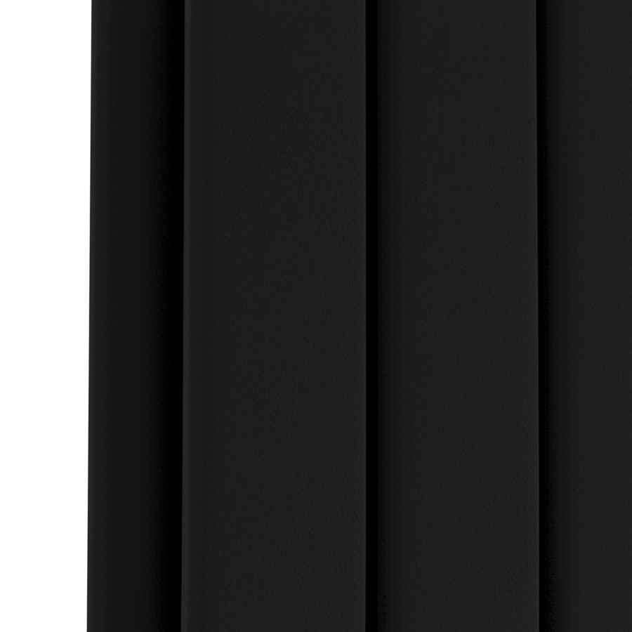 Riace Midnight Black Vertical Flat Designer Radiator 1800x680mm Double Panel 6947 BTU