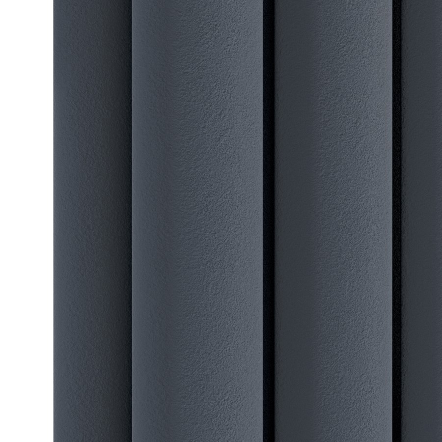Sorrento Anthracite Vertical Oval Designer Radiator 1800x354mm Double Panel 3737 BTU