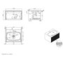 700mm Grey Fluted Wall Hung Vanity Unit with Aluminium Basin - Venice