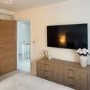 Wide Oak Ribbed 6 Drawer Chest of Drawers with Gold Legs - Valencia