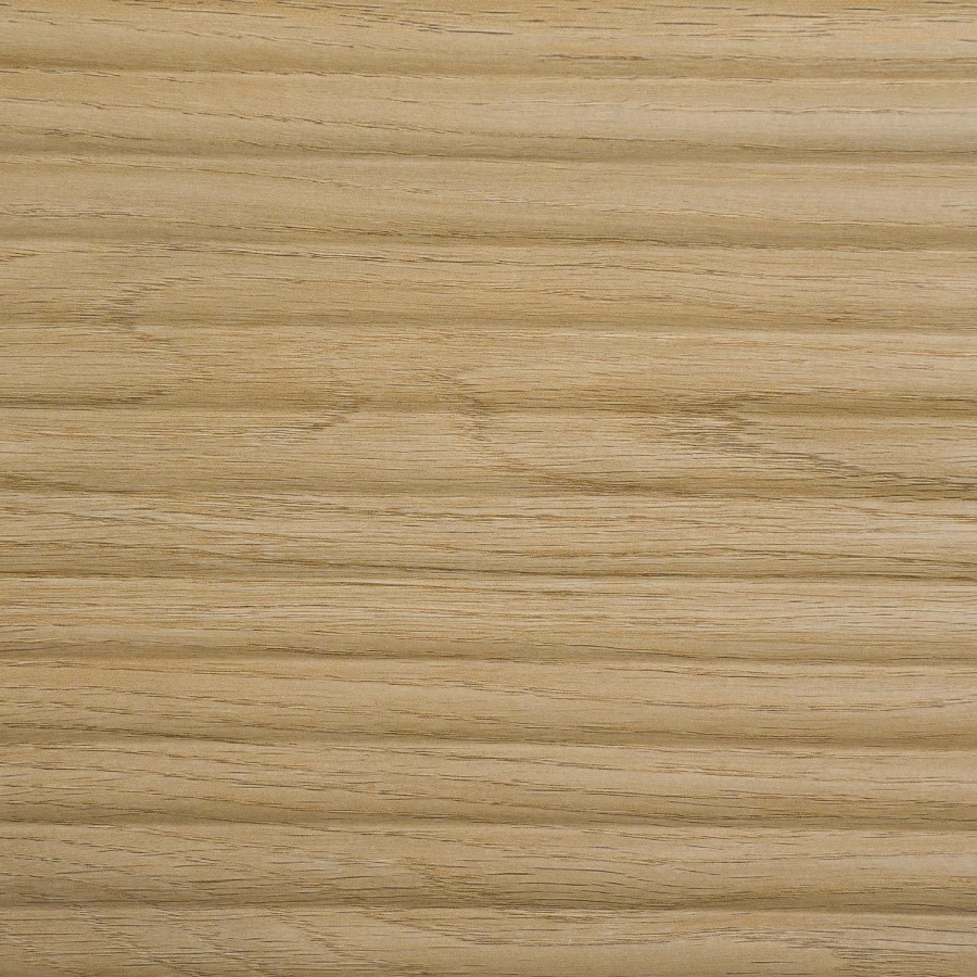 Oak and Gold Ribbed 3 Door Triple Wardrobe with 2 Drawers - Valencia