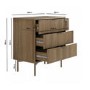 Dark Wood Ribbed 3 Drawer Chest of Drawers - Valencia