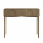 GRADE A2 - Dark Wood Ribbed Dressing Table with Storage Drawers - Valencia
