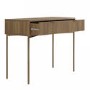 GRADE A2 - Dark Wood Ribbed Dressing Table with Storage Drawers - Valencia
