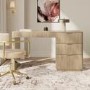 Light Oak Ribbed Office Desk with 3 Drawers - Valencia 