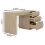 Light Oak Ribbed Office Desk with 3 Drawers - Valencia 