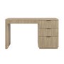 Light Oak Ribbed Office Desk with 3 Drawers - Valencia 