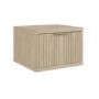 Oak Ribbed Floating Bedside Table with Drawer - Valencia