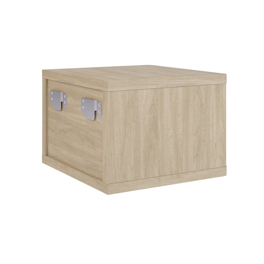 Oak Ribbed Floating Bedside Table with Drawer - Valencia
