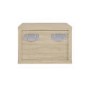 Oak Ribbed Floating Bedside Table with Drawer - Valencia