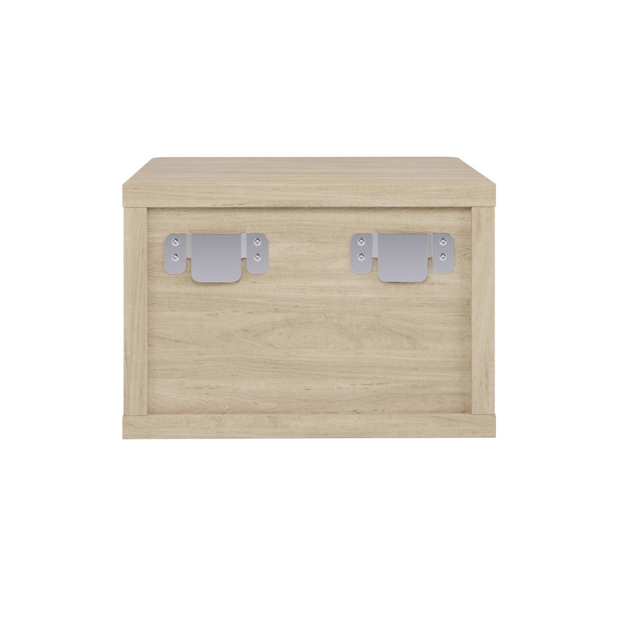 Oak Ribbed Floating Bedside Table with Drawer - Valencia