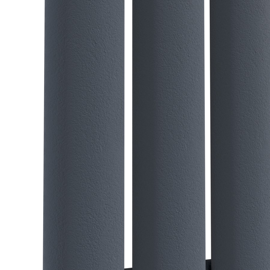 Sorrento Anthracite Vertical Oval Designer Radiator 1800x354mm Single Panel 2530 BTU