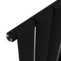 Specchio Midnight Black Vertical Oval Designer Radiator with Mirror 1800x500mm Single Panel 2680 BTU