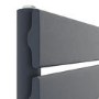 Riace Anthracite Vertical Flat Towel Radiator 1200x450mm Single Panel 1621 BTU