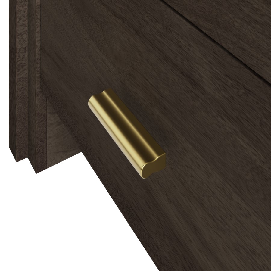 Dark Mango Wood 2 Drawer Bedside Table - Vixen