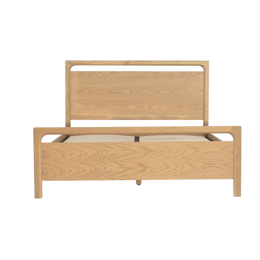 Light Oak Double Wooden Bed Frame - Vixen