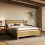 Light Oak King Size Wooden Bed Frame - Vixen