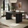 Large Black Oak Extendable Dining Table - Seats 6 - 8 - Wave