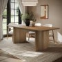 Large Rustic Oak Extendable Dining Table - Seats 6 - 8 - Wave