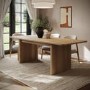 GRADE A1 - Large Rustic Oak Extendable Dining Table - Seats 6 - 8 - Wave