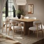 GRADE A1 - Large Rustic Oak Extendable Dining Table - Seats 6 - 8 - Wave