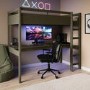 High Sleeper Loft Gaming Bed with Desk in Green - Wyatt