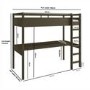 High Sleeper Loft Gaming Bed with Desk in Green - Wyatt
