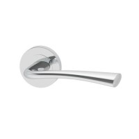 Internal Silver Polished Chrome Bathroom Lever Door Handle with Lock, Latch and Hinges Pack - 65mm Latch - Weser - XL Joinery